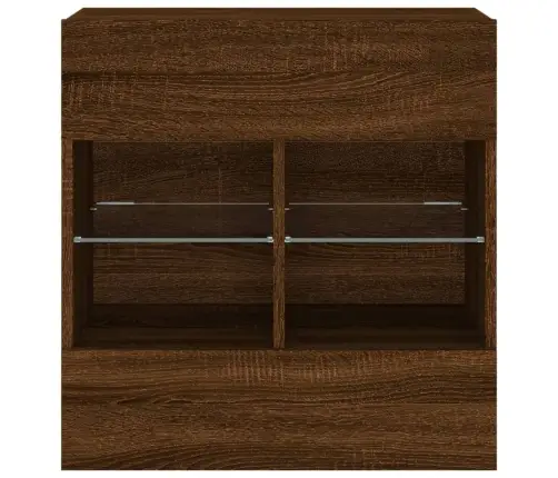 Tv Plaukti Ar Led Lampiņām, 58,5X30X60,5 Cm, Brūna Ozolkoka Vidaxl