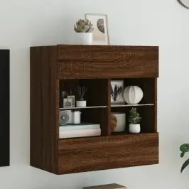 Tv Plaukti Ar Led Lampiņām, 58,5X30X60,5 Cm, Brūna Ozolkoka Vidaxl