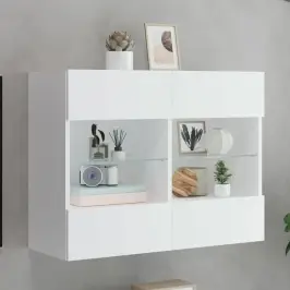 Tv Galdiņš Ar Led Lampiņām, Balti, 78,5X30X60,5 Cm Vidaxl