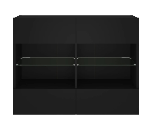 Tv Galdiņš Ar Led Lampiņām, Melni, 78,5X30X60,5 Cm Vidaxl