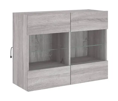 Tv Skapītis Ar Led Lampiņām, Pelēka Ozola Krāsa, 78,5X30X60,5Cm Vidaxl