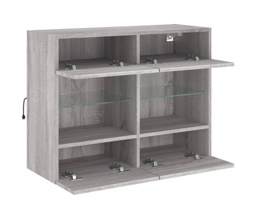 Tv Skapītis Ar Led Lampiņām, Pelēka Ozola Krāsa, 78,5X30X60,5Cm Vidaxl