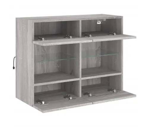 Tv Skapītis Ar Led Lampiņām, Pelēka Ozola Krāsa, 78,5X30X60,5Cm Vidaxl