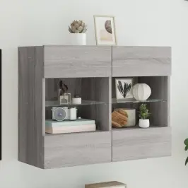 Tv Skapītis Ar Led Lampiņām, Pelēka Ozola Krāsa, 78,5X30X60,5Cm Vidaxl