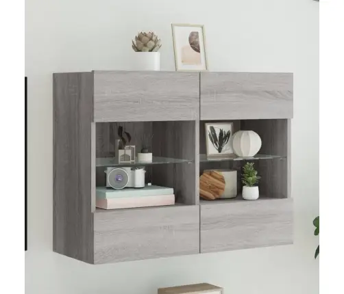 Tv Skapītis Ar Led Lampiņām, Pelēka Ozola Krāsa, 78,5X30X60,5Cm Vidaxl