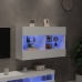Tv Galdiņš Ar Led Lampiņām, Balti, 98,5X30X60,5 Cm Vidaxl