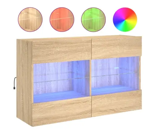 Tv Plaukts Ar Led Lampiņām, 98,5X30X60,5 Cm, Koka Krāsā Vidaxl Tv Plaukts Ar Led Lampiņām, 98,5X30X60,5 Cm, Koka Krāsā Vidaxl