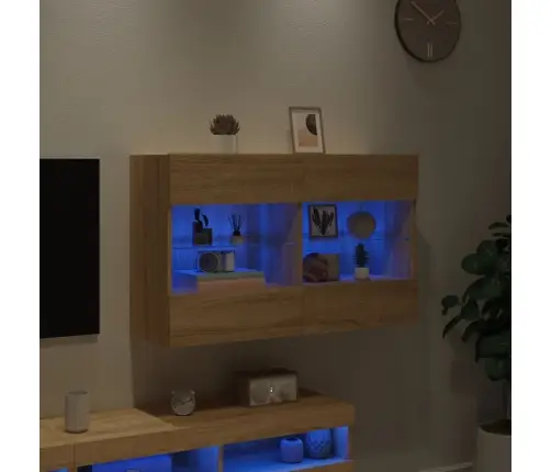 Tv Plaukts Ar Led Lampiņām, 98,5X30X60,5 Cm, Koka Krāsā Vidaxl Tv Plaukts Ar Led Lampiņām, 98,5X30X60,5 Cm, Koka Krāsā Vidaxl