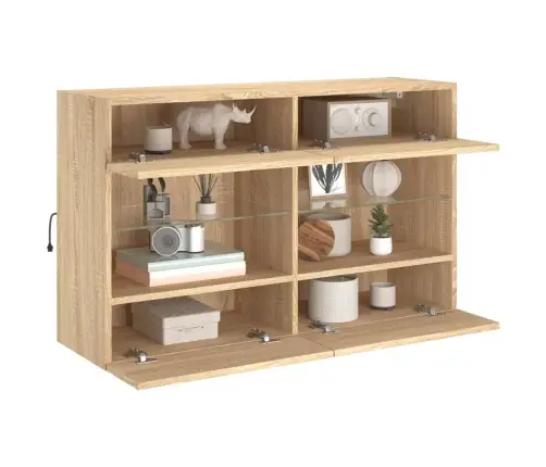 Tv Plaukts Ar Led Lampiņām, 98,5X30X60,5 Cm, Koka Krāsā Vidaxl Tv Plaukts Ar Led Lampiņām, 98,5X30X60,5 Cm, Koka Krāsā Vidaxl