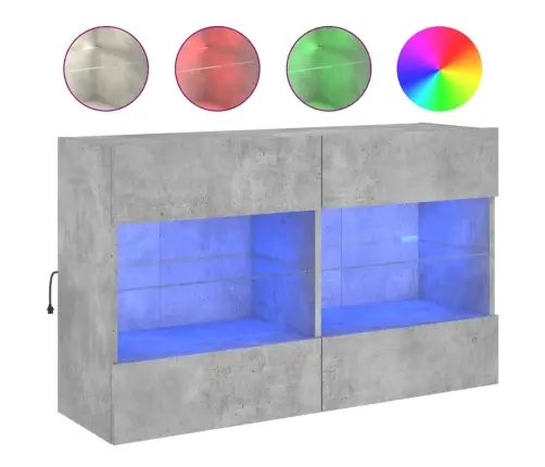 Tv Galdiņi Ar Led Lampiņām, Betona Pelēki, 98,5X30X60,5 Cm Vidaxl