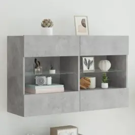 Tv Galdiņi Ar Led Lampiņām, Betona Pelēki, 98,5X30X60,5 Cm Vidaxl