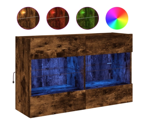 Tv Plaukti Ar Led Lampiņām, 98,5X30X60,5 Cm, Ozolkoka Krāsā Vidaxl