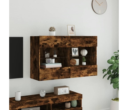 Tv Plaukti Ar Led Lampiņām, 98,5X30X60,5 Cm, Ozolkoka Krāsā Vidaxl
