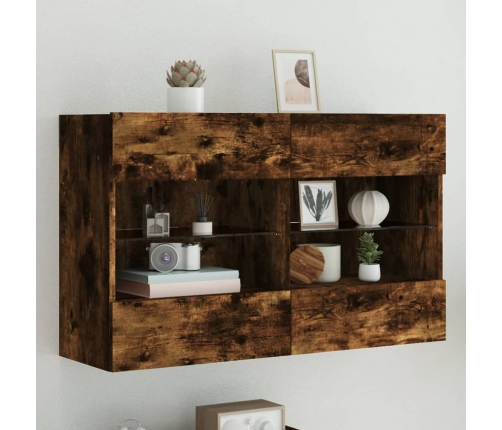 Tv Plaukti Ar Led Lampiņām, 98,5X30X60,5 Cm, Ozolkoka Krāsā Vidaxl