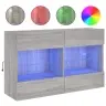 Tv Skapītis Ar Led Lampiņām, Pelēka Ozola Krāsa, 98,5X30X60,5Cm Vidaxl