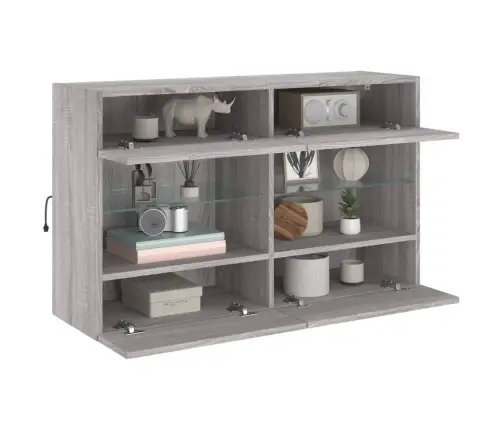Tv Skapītis Ar Led Lampiņām, Pelēka Ozola Krāsa, 98,5X30X60,5Cm Vidaxl