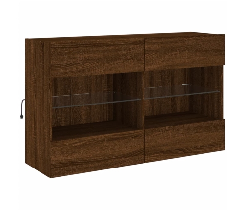 Tv Plaukti Ar Led Lampiņām, 98,5X30X60,5 Cm, Brūna Ozolkoka Vidaxl