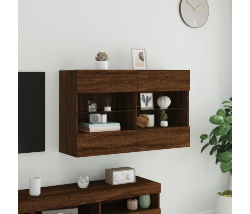 Tv Plaukti Ar Led Lampiņām, 98,5X30X60,5 Cm, Brūna Ozolkoka Vidaxl