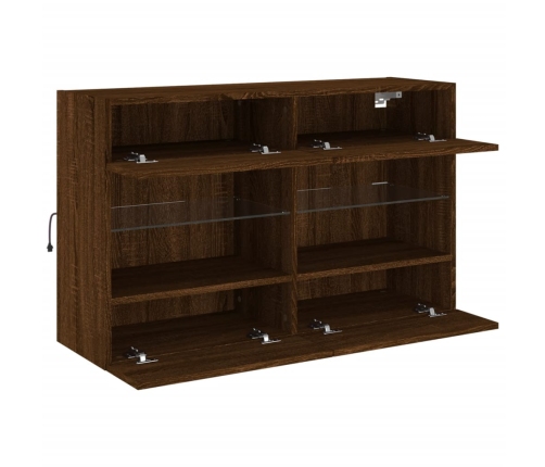 Tv Plaukti Ar Led Lampiņām, 98,5X30X60,5 Cm, Brūna Ozolkoka Vidaxl