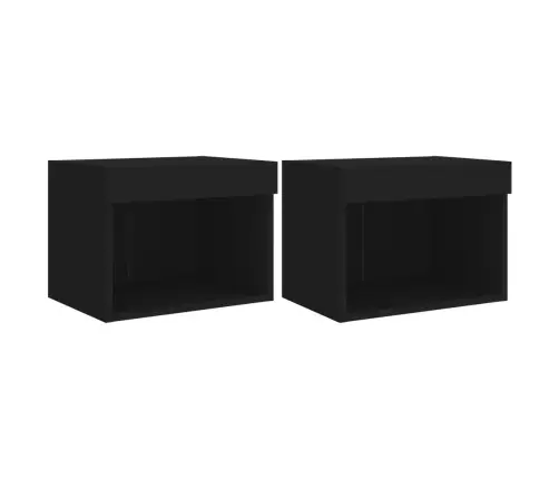 Seinale Kinnitatavad Öökapid Led-Tuledega 2 Tk, Must