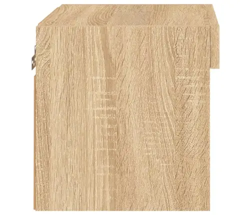 Sienas Naktsskapītis Ar Led, Ozolkoka Krāsa Vidaxl