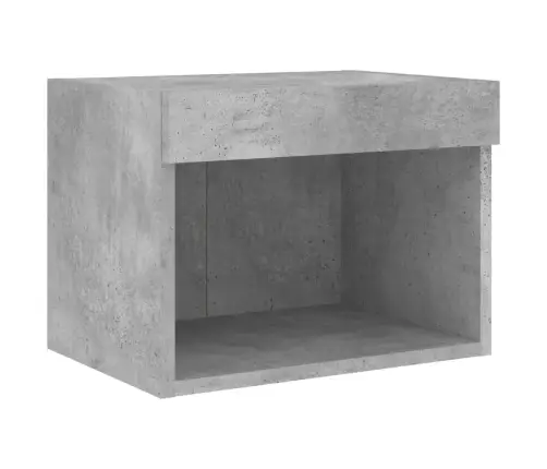 Sienas Naktsskapītis Ar Led, Betona Pelēki Vidaxl