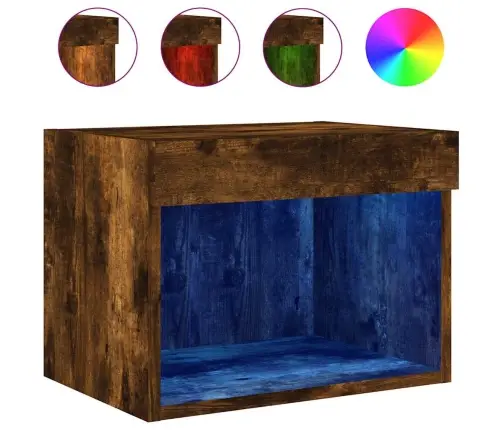 Sienas Naktsskapītis Ar Led, Ozola Krāsa Vidaxl