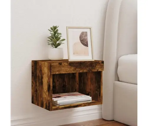 Sienas Naktsskapītis Ar Led, Ozola Krāsa Vidaxl