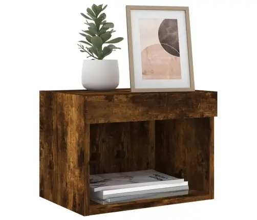 Sienas Naktsskapītis Ar Led, Ozola Krāsa Vidaxl