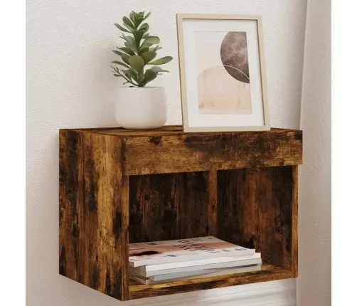 Sienas Naktsskapītis Ar Led, Ozola Krāsa Vidaxl