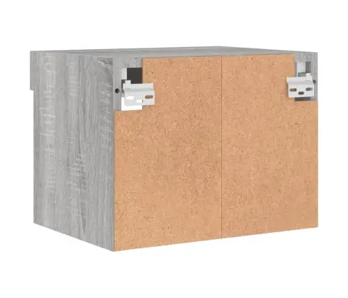 Sienas Naktsskapītis Ar Led, Pelēka Ozolkoka Krāsa Vidaxl