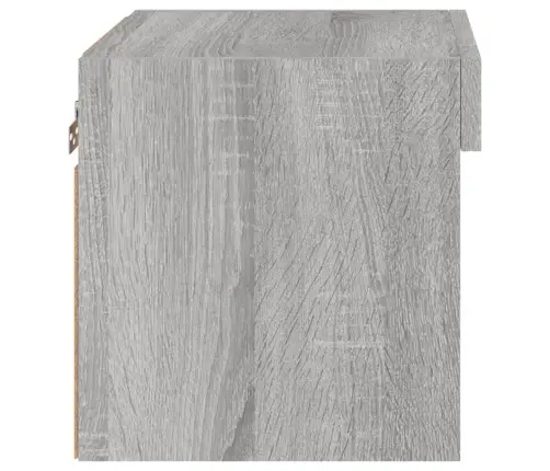 Sieninės Naktinės Spintelės Su Led, 2Vnt., Pilkos Ąžuolo Sieninės Naktinės Spintelės Su Led, 2Vnt., Pilkos Ąžuolo