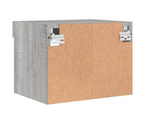 Sieninės Naktinės Spintelės Su Led, 2Vnt., Pilkos Ąžuolo Sieninės Naktinės Spintelės Su Led, 2Vnt., Pilkos Ąžuolo