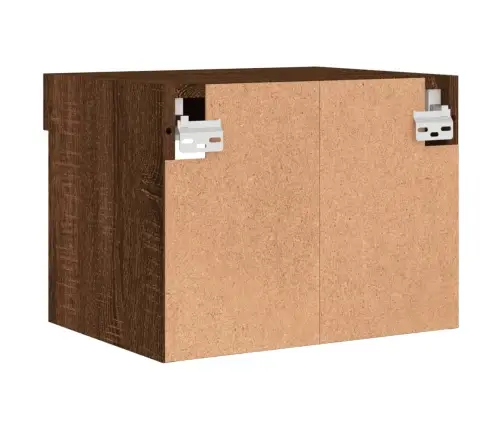 Sienas Naktsskapītis Ar Led, Brūna Ozolkoka Vidaxl