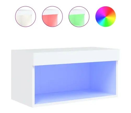 Tv Skapītis Ar Led Lampiņām, Balts, 60X30X30 Cm Vidaxl