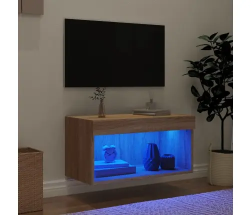 Led-Tuledega Telerikapp, Sonoma Tamm, 60 X 30 X 30 Cm