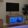 Led-Tuledega Telerikapp, Sonoma Tamm, 60 X 30 X 30 Cm