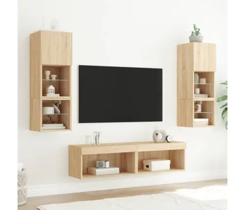 Led-Tuledega Telerikapp, Sonoma Tamm, 60 X 30 X 30 Cm