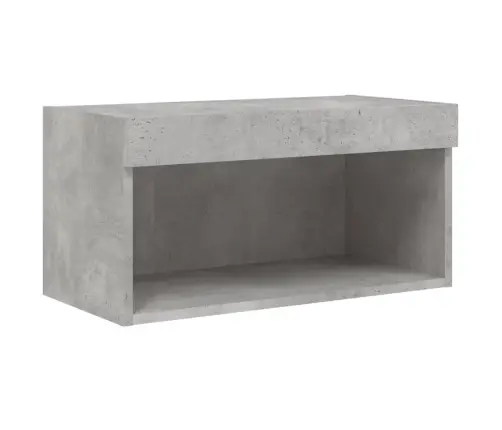 Tv Skapītis Ar Led Lampiņām, Betona Pelēki, 60X30X30 Cm Vidaxl