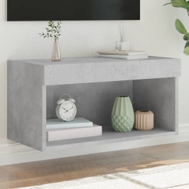 Tv Skapītis Ar Led Lampiņām, Betona Pelēki, 60X30X30 Cm Vidaxl
