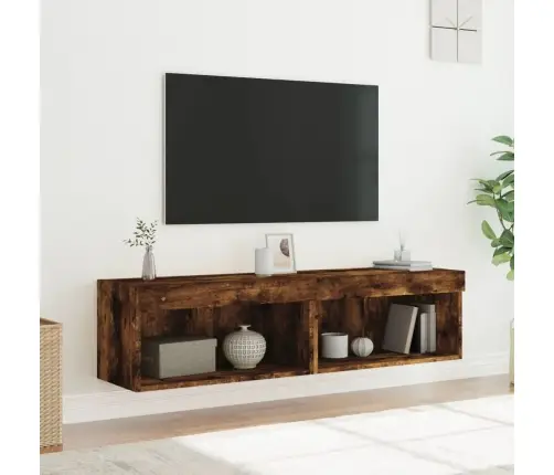 Led-Tuledega Telerikapid 2 Tk, Suitsutatud Tamm, 60X30X30 Cm