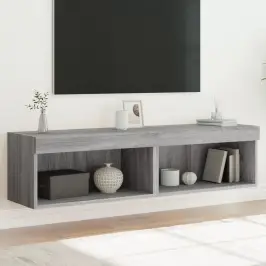 Tv Plaukti Ar Led Lampiņām, 2 Gab., 60X30X30 Cm, Pelēka Ozola Vidaxl