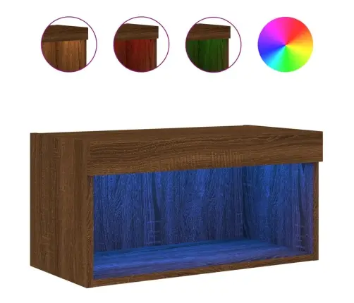 Tv Spintelė Su Led Lemputėmis, Ruda Ąžuolo, 60X30X30Cm