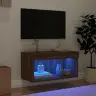 Tv Spintelė Su Led Lemputėmis, Ruda Ąžuolo, 60X30X30Cm