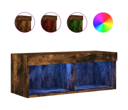 Tv Skapītis Ar Led Apgaismojumu, Ozolkoka Krāsa, 80X30X30 Cm Vidaxl