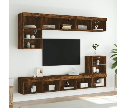 Tv Skapītis Ar Led Apgaismojumu, Ozolkoka Krāsa, 80X30X30 Cm Vidaxl