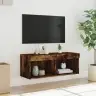 Tv Spintelė Su Led Lemputėmis, Dūminio Ąžuolo, 80X30X30Cm