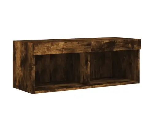 Tv Spintelė Su Led Lemputėmis, Dūminio Ąžuolo, 80X30X30Cm