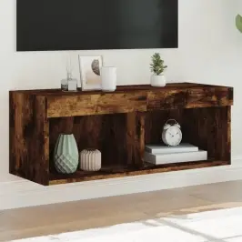 Tv Skapītis Ar Led Apgaismojumu, Ozolkoka Krāsa, 80X30X30 Cm Vidaxl