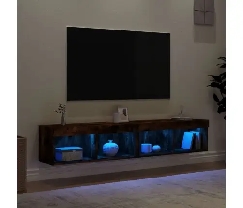 Tv Skapīši Ar Led Lampiņām, 2 Gab., Ozolkoka Krāsa, 80X30X30 Cm Vidaxl